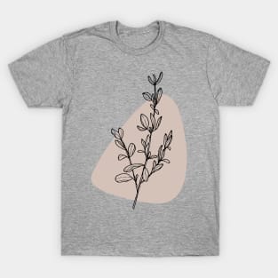 Modern Minimalist Simple Abstract Pastel Pink Flower Art T-Shirt